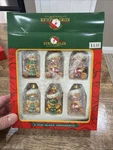 Set Of 6 Kurt Adler Glass Christmas Ornaments Bears 2" In Box. Fixed Price $13.00.
