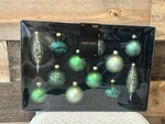 Glass Christmas Ornaments Robert Stanley Home Decor Green Box 12 Sealed.. Fixed Price $22.00.