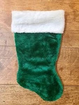 Santas Best Green Plush Christmas Stocking White Fluffy Faux Fur Cuff 16. Fixed Price $14.99.
