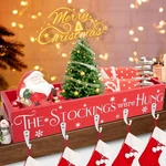 Hpc Decor Christmas Holders, Wooden Box With 5 Hook Stockings Hanger.... Fixed Price $17.82.