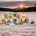 Teddy Bear Christmas Ornaments Set 10 3.5" Resin Holiday Family Figures. Fixed Price $36.75.