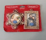 Instant Gifts 2 Pack Wooden Photo Christmas Ornaments Snowflake & Rectangle. Fixed Price $8.99.
