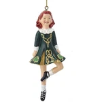 Kurt Adler (#W4100) Resin Ornament, Step Irish Dancer Green Dress 6". Fixed Price $12.66.