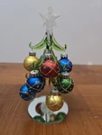 Ganz Green Glass Christmas Tree Star Top Removeable Ornaments Mirror Base 6". Fixed Price $29.99.