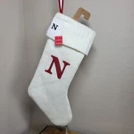 Target Wondershop White Knit Christmas Stocking Red Letter Initial "n" 18" Nwt. Fixed Price $13.88.