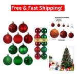 Charming 3.2 Red & Green Shatterproof Christmas Balls - Ideal For Festive Decor. Fixed Price $32.37.