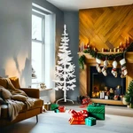 Christmas Tree Decor Slim Artificial Half Xmas With Stand White Vidaxl. Fixed Price $37.99.