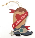 Cowboy At Heart Christmas Ornament Western Metal Boot Southwest 3.5". Fixed Price $7.24.