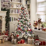 Flocked Christmas Tree Prelit 7.5FT, Snow Pine With 14.... Fixed Price $220.22.