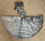 The Christmas Shoppe Grey 48" Faux Fur Tree Skirt And Stocking Set. Fixed Price $20.00.