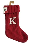 Wondershop Monogrammed 18 Knit Christmas Stocking Red- White Letter. Fixed Price $16.99.
