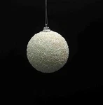 (lot Of 6) 3.35" Snow White Beaded Ball Ornament Holiday Decor. Fixed Price $19.99.