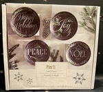 S/4 New Pier 1 Imports Christmas 8 Appetizer/salad Plates Joy Peace Noel Etc.. Fixed Price $32.00.