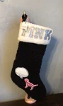 Victorias Secret Pink Christmas Stocking Black Sherpa Limited Edition. Fixed Price $19.99.