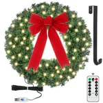 24" Christmas Decor Prelit Wreath With 50 Led Lights 8 Lighting Modes. Fixed Price $39.86.