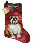 Aspca Christmas Stocking "here Comes Santa Paws" Red With Bull Dog 18" Long New. Fixed Price $10.95.
