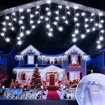 Jdgjyds 98FT 900 Led Outdoor Icicle Christmas Lights Plug-in, Modes. Fixed Price $51.39.