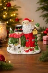 Home Interiors Santa Snowman Tealight Candle Holder Christmas V-13820. Fixed Price $21.99.
