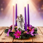 6 Pcs Christmas Advent Wreath Candle Holder With 4 Flameless Chris.... Fixed Price $43.01.