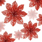 Wironlst 24 Pieces Glitter Poinsettia Flowers Christmas Tree Ornaments, Glitz.... Fixed Price $22.39.