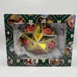World Christmas Gold Swirly Star Glass Tree Topper Decoration Blown. Fixed Price $22.99.