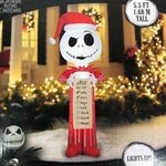 Santa Jack Skellington Gemmy Airblown Inflatable 5.5 Ft Christmas Wish List Nib. Fixed Price $29.95.