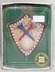 Russ Classic Memories Vintage Sports Golf Hand Painted Ornament Shield 16610 Nib. Fixed Price $6.98.