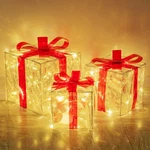 Hourleey Set Of 3 Christmas Lighted Gift Boxes, Pre-lit 60 Led Up Prese.... Fixed Price $49.68.