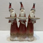 Christmas Stoneware Glazed Pottery Santa Claus Candle Holder Elements Holiday. Fixed Price $9.99.