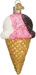 Old World Christmas Glass Blown Neopolitan Ice Cream Cone Ornament 32509. Fixed Price $34.98.