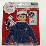 On Shelf Sleigh Rider Denim Jacket & Sneaker Socks Claus Couture Clothes. Fixed Price $25.00.