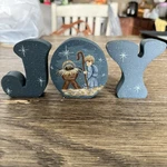 Grace Handmade Wooden Nativity Scene Joy Decor Rustic Christmas Jesus Shepherd. Fixed Price $25.00.