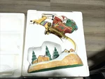 Traditions Christmas Centerpiece Holiday Decoration Santa Flying Over Village. Fixed Price $42.50.
