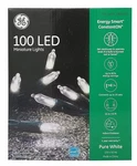 Ge 100 Led Miniature Lights Energy Smart Constanton Pure White. Fixed Price $19.89.