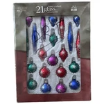Vtg Holiday Time 21 Glass Christmas Tree Ornaments 6 Icicle 9 Ball Teardrop. Fixed Price $25.46.