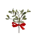 Kurt Adler Manipulatable Wire Mistletoe Pick With Red Bow, 10". Fixed Price $9.32.