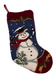 Glitzhome 19" Handmade Lined Hooked Snowman Christmas Stocking With Scarf. Fixed Price $17.29.