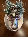 New Cbk Handblown Glass Deer Wood Cameo Christmas Tree Ornament Midwest. Fixed Price $10.91.