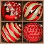 Alupssuc 6" Shatterproof Christmas Ball Ornaments 4 Pcs Red & Gold. Fixed Price $53.98.