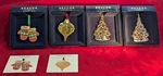 (4) Beacon Design Christmas Ornaments -mittens, Traditional & 2 Trees. Fixed Price $57.40.