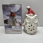 Pfaltzgraff Winterberry Porcelain Christmas Night Light Led White Owl Santa Hat. Fixed Price $9.99.