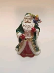 Jeweled Santa Clause Trinket Box Enamel & Swarovski Crystals Christmas. Fixed Price $25.00.