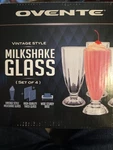 Ovente Old Fashioned Vtg Style Milkshake Thick Glass Wide Sturdy, Set Of 4. Fixed Price $18.49.