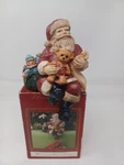 Vtg Windsor Collection Stocking Holder Hanger Cast Iron Resin Santa With Teddy. Fixed Price $39.97.