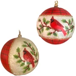 Set Kurt Adler Decoupage Cardinal Ball Ornaments Christmas 3 Red Holly Leaf. Fixed Price $14.90.