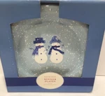 Target Home Winter Frost Snowman Couple 10.75" Dinner Plate Set 4 Blue Christmas. Fixed Price $54.99.
