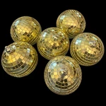 Set 6 3 Gold Disco Ball Christmas Ornaments Sullivans Styrofoam Base. Fixed Price $15.00.