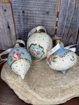 Royal Albert New Country Polka Rose Ornaments Set Of 3 Euc. Fixed Price $35.00.