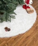 Glitzhome 48" Diameter Plush Christmas Tree Skirt, Color White - New. Fixed Price $43.99.