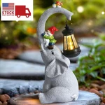 Garden Ornament Elephant Solar Light Decor Home Lantern Stone Effect. Fixed Price $15.50.